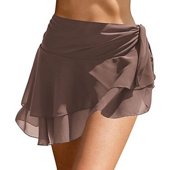 Ekouaer Sarong Wraps Chiffon Beach Coverup Sheer Short Bathing Suit Cover Up Skirt Swimwear
