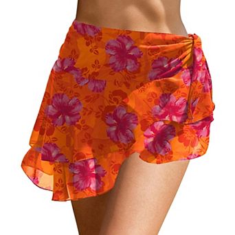 Ekouaer Sarong Wraps Chiffon Beach Coverup Sheer Short Bathing Suit Cover Up Skirt Swimwear