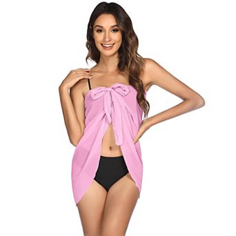 Ekouaer Women Sarongs Short Sheer Bikini Skirt Wrap Beach Pareo Chiffon Swimsuit Cover Up