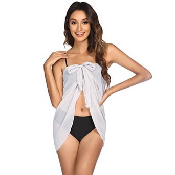 Ekouaer Women Sarongs Short Sheer Bikini Skirt Wrap Beach Pareo Chiffon Swimsuit Cover Up