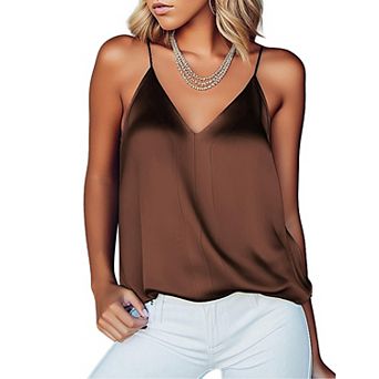 Ekouaer Women's Camisole Tank Tops V Neck Sleeveless Spaghetti Straps Blouse Casual