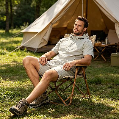 Men's 2-Piece Hoodie & Shorts Set Lightweight Short Sleeve Half