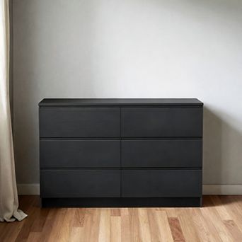 Lufeiya 6 Drawer Dresser with Concealed Handles for Bedroom, Living Room