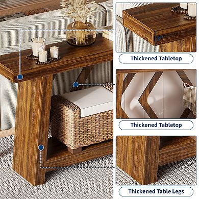 ANIXOL Farmhouse Sofa Console Table with 2-Tier Storage