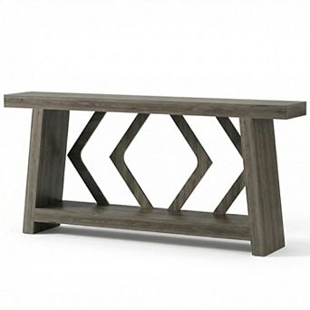 ANIXOL Farmhouse Sofa Console Table with 2 tier Storage