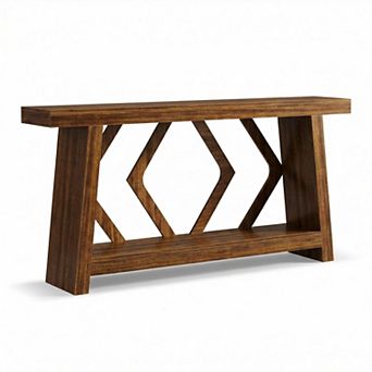 ANIXOL Farmhouse Sofa Console Table with 2 tier Storage
