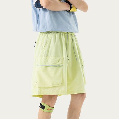 Men's Lightweight Cargo Athletic Shorts with Elastic Drawstring Waist Flap Pocket Design