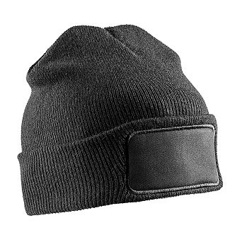 Result Winter Essentials Unisex Adult Double Knit Printer Patch Beanie