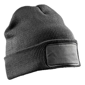 Result Winter Essentials Unisex Adult Double Knit Printer Patch Beanie
