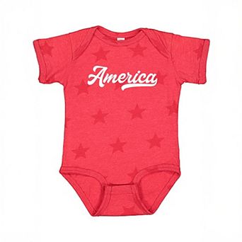 America - Baby Short Sleeve Star Bodysuit