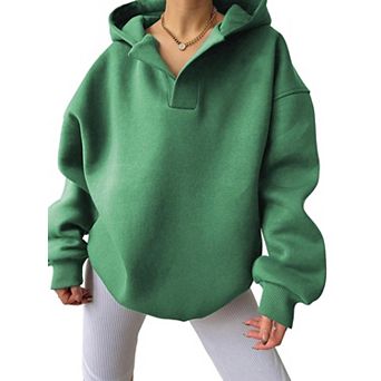 Women's Long Sleeve Hooded Loose Sweatshirt Casual Top