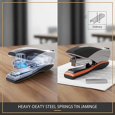 40-Sheet Heavy Duty Stapler, Jam-Free Reduced Effort Soft Grip Metal Orange/Gray