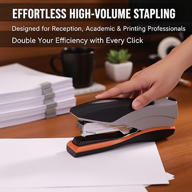 40-Sheet Heavy Duty Stapler, Jam-Free Reduced Effort Soft Grip Metal Orange/Gray