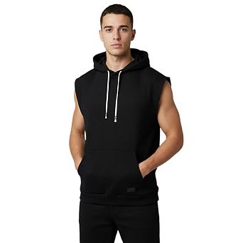 Men's Sleeveless Hooded Tank Top Drawstring Pullover Casual Streetwear Loose Muscle Cut Off T-Shirts