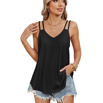 Women's Tank Tops Sleeveless Summer Top Spaghetti Strap Spring Shirt Loose Fit Beach Vacation Casual