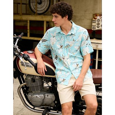 Hawaiian Print Shirt for Men Short Sleeve Button Down Beach Vacation Summer Casual Stylish