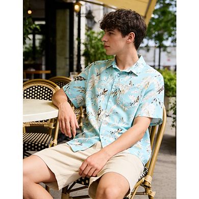 Hawaiian Print Shirt for Men Short Sleeve Button Down Beach Vacation Summer Casual Stylish