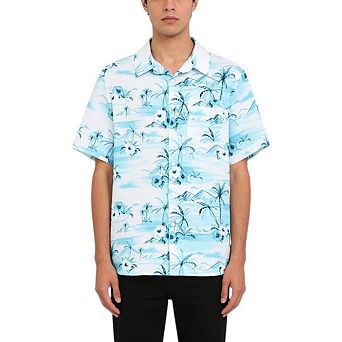 Hawaiian Print Shirt for Men Short Sleeve Button Down Beach Vacation Summer Casual Stylish