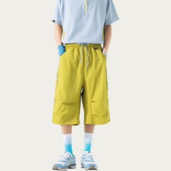 Men's Lightweight Cargo Athletic Shorts with Elastic Drawstring Waist Multi Pocket Design