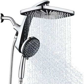 High Pressure Rain Shower Head with Handheld, 10-Spray Combo & Magnetic Docking