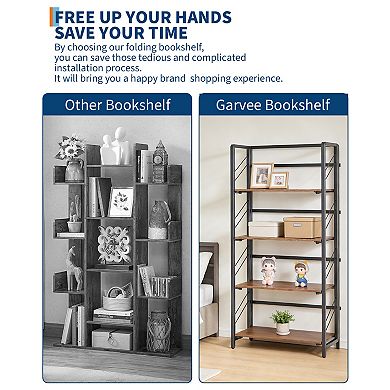 ANIXOL Folding Office Bookshelf with No-Assembly Design