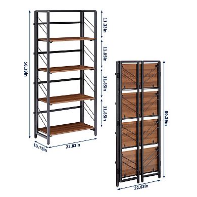 ANIXOL Folding Office Bookshelf with No-Assembly Design