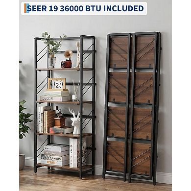 ANIXOL Folding Office Bookshelf with No-Assembly Design