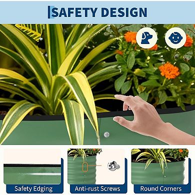 2pcs Raised Garden Bed,Outdoor Galvanised Planter Box,0.6mm Thicken Bottomless Deep