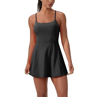 Women's Summer Dress Tennis Dress Athletic Dress with Built-in Bra U-Neck Adjustable Straps