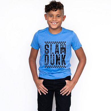 Slam Dunk Checkered Distressed - Youth Short Sleeve Graphic T-Shirt