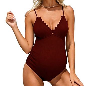 Maternity 1 pc Swimsuit Summer Adjustable Straps Sleeveless Pregnancy Bathing Suit Swimwear