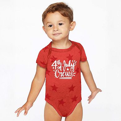 4th Of July Crew - Baby Short Sleeve Star Bodysuit