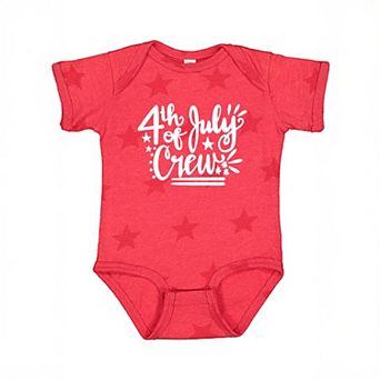 4th Of July Crew - Baby Short Sleeve Star Bodysuit
