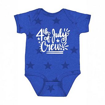 4th Of July Crew - Baby Short Sleeve Star Bodysuit