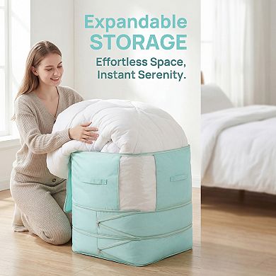 1 Pack Clothes Storage, Foldable Storage Bags, Moving Bags for Organizing Bedroom Clothing Comforter