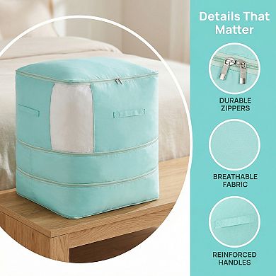 1 Pack Clothes Storage, Foldable Storage Bags, Moving Bags for Organizing Bedroom Clothing Comforter