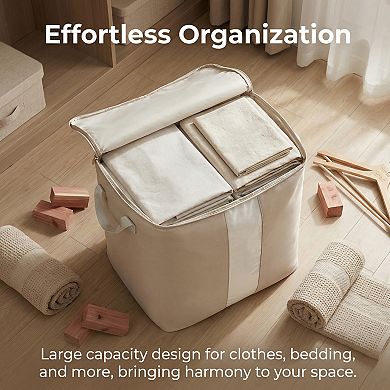 1 Pack Clothes Storage, Viewport Storage Bag, Moving Bag for Comforter, Closet Storage with Handles