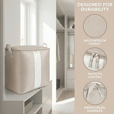 1 Pack Clothes Storage, Viewport Storage Bag, Moving Bag for Comforter, Closet Storage with Handles