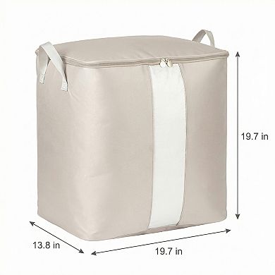 1 Pack Clothes Storage, Viewport Storage Bag, Moving Bag for Comforter, Closet Storage with Handles