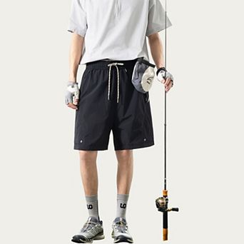 Men's Lightweight Athletic Shorts with Elastic Drawstring Waist Relaxed Fit Design and Side Pocket