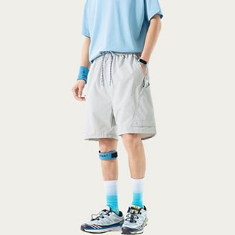 Men's Lightweight Athletic Shorts with Elastic Drawstring Waist Relaxed Fit Design and Side Pocket