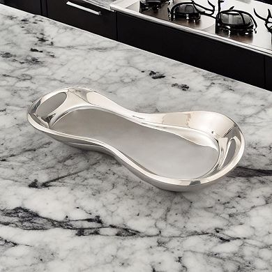 Nambe Morphik Handled Tray, Large Serving Platter Can Be Heated or Chilled, Dish for Serving Food