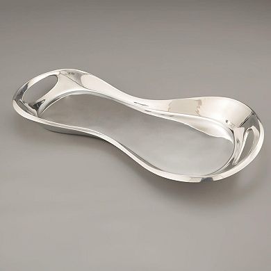 Nambe Morphik Handled Tray, Large Serving Platter Can Be Heated or Chilled, Dish for Serving Food