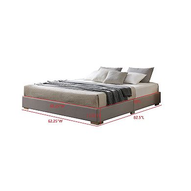 Kings Brand Furniture Lucas Upholstered Platform Bed Frame