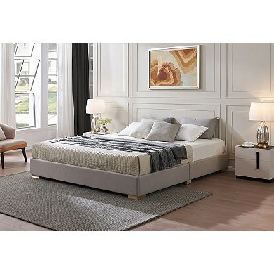 Kings Brand Furniture Lucas Upholstered Platform Bed Frame