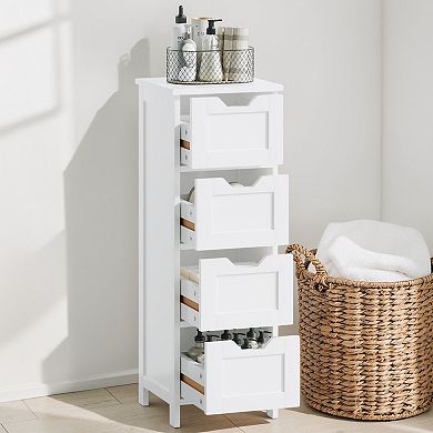 Lufeiya Slim Bathroom Floor Cabinet with 4 Drawers