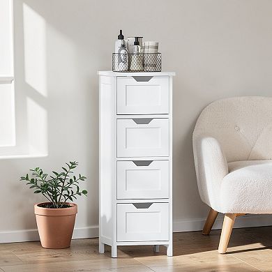 Lufeiya Slim Bathroom Floor Cabinet with 4 Drawers