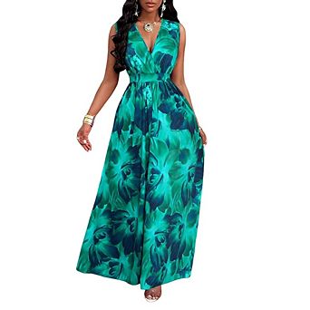 Women's Sleeveless Floral Maxi Dress Spring Summer Sundress Wedding Guest Dress