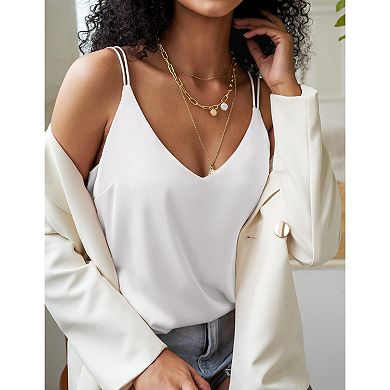 Ekouaer Womens 2 Pack Cross Back Camisole Tank Top V Neck Spaghetti Strap Cami
