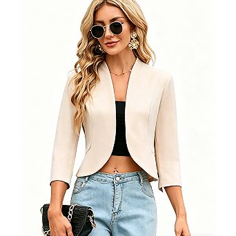 Women’s Casual Lightweight Jacket Ruffle Back Detail Split Sleeve Coat
